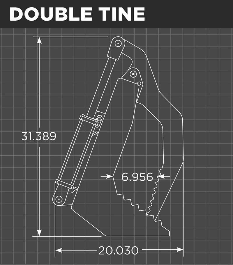 Mini Skid Steer and Compact Tractor Vertical Root Grapple Schematic