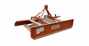 BEFCO BGS grading scraper with adjustable blades, designed for 16-65 HP tractors, shown on gravel.