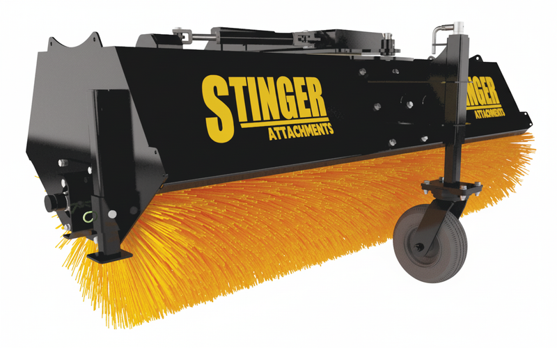 Sweeper Angle Broom Attachment for a Skid Steer