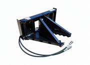 Skid Steer Tree Puller Attachment by EIP, featuring heavy tube steel construction and four rigid teeth for secure tree extraction.