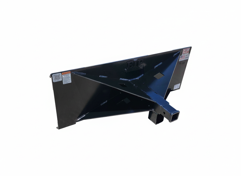 Extended receiver hitch attachment for skid steer, featuring 18-inch receiver tube and durable 1/4-inch steel construction.