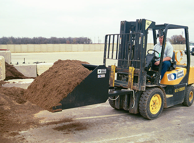 Self-Dump Forklift Bucket for Forklifts | 45"-84" | 0.25-1 Cubic Yard | Manual & Hydraulic | Star Industries