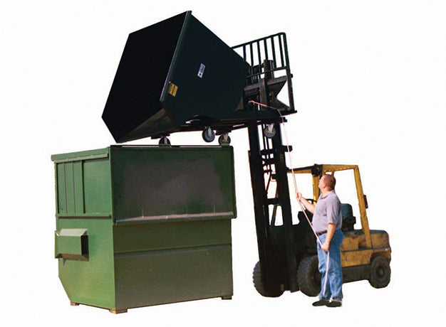 Self-Dumping Trash Hopper for Forklifts | 0.5-2.5 Cu Yd | 4,000 Lb Capacity | Steel Plate Construction | Star Industries