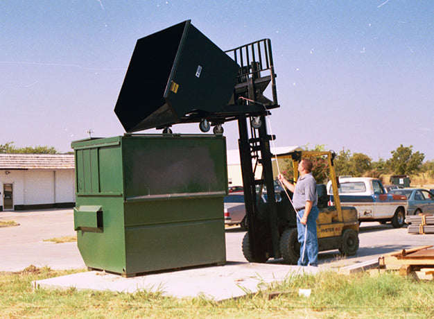 Self-Dumping Trash Hopper for Forklifts | 0.5-2.5 Cu Yd | 4,000 Lb Capacity | Steel Plate Construction | Star Industries