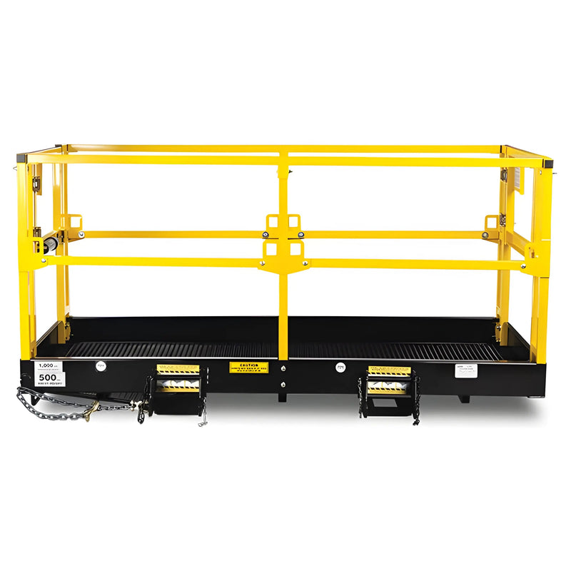 Safety Work Platform for Forklifts | 4′×4′ to 4′×9′8″ | 1,000 lb Capacity | Slip-On Design | Star Industries