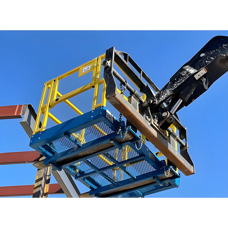 Safety Work Platform for Forklifts | 4′×4′ to 4′×9′8″ | 1,000 lb Capacity | Slip-On Design | Star Industries