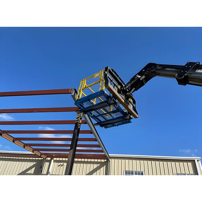 Safety Work Platform for Forklifts | 4′×4′ to 4′×9′8″ | 1,000 lb Capacity | Slip-On Design | Star Industries