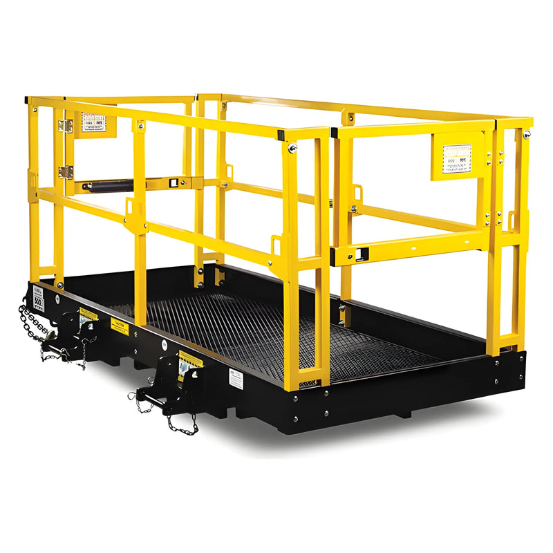 Safety Work Platform for Forklifts | 4′×4′ to 4′×9′8″ | 1,000 lb Capacity | Slip-On Design | Star Industries