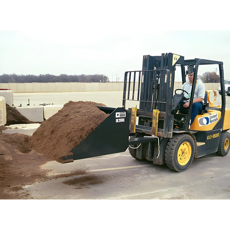 Self-Dump Forklift Bucket for Forklifts | 45"-84" | 0.25-1 Cubic Yard | Manual & Hydraulic | Star Industries