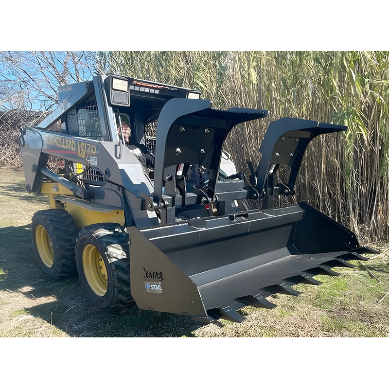 Universal Grapple Adapter for Skid Steer Buckets | Dual Cylinders | Heavy-Duty Steel | Star Industries