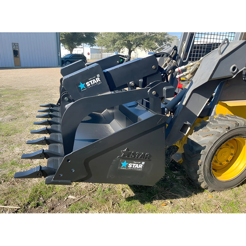 Universal Grapple Adapter for Skid Steer Buckets | Dual Cylinders | Heavy-Duty Steel | Star Industries