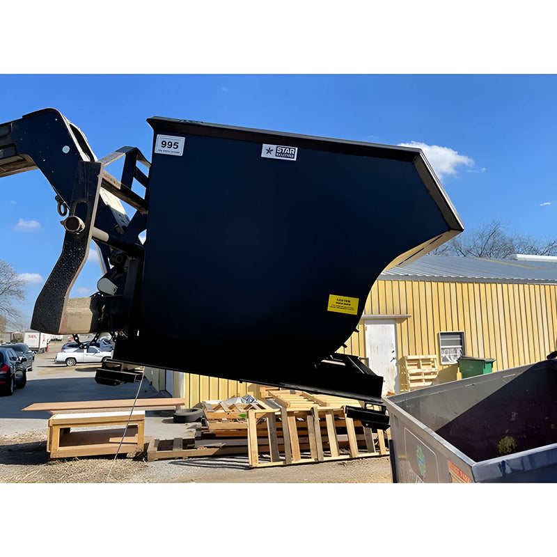Self-Dumping Trash Hopper for Forklifts | 0.5-2.5 Cu Yd | 4,000 Lb Capacity | Steel Plate Construction | Star Industries
