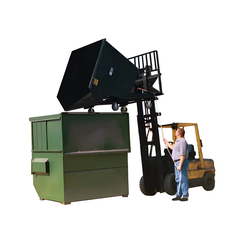 Self-Dumping Trash Hopper for Forklifts | 0.5-2.5 Cu Yd | 4,000 Lb Capacity | Steel Plate Construction | Star Industries