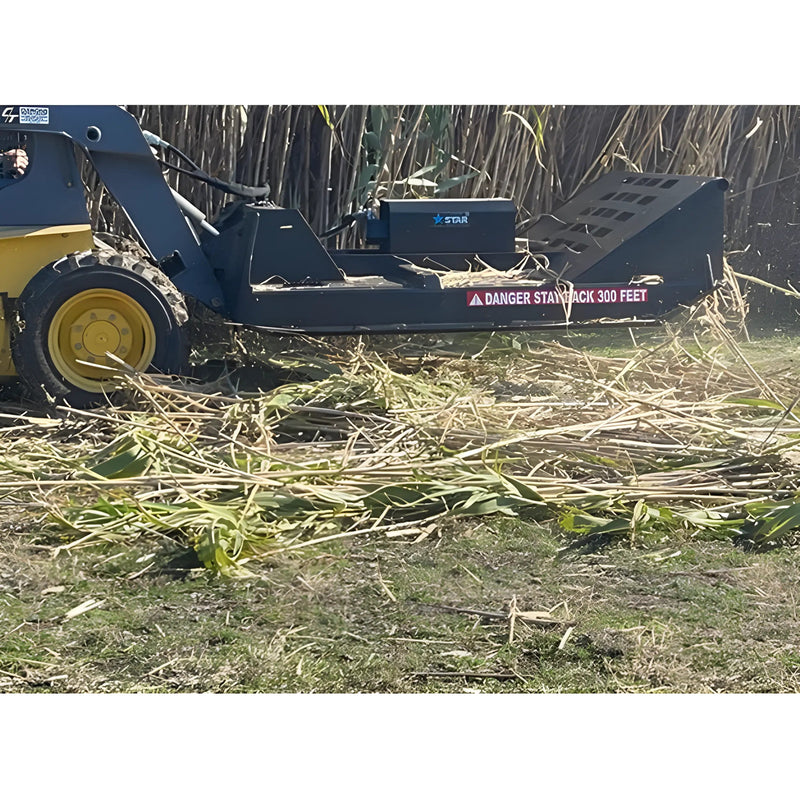 Brush Cutter for Skid Steer | 72" Width | 6" Max Cut | 100 HP Gearbox | Star Industries