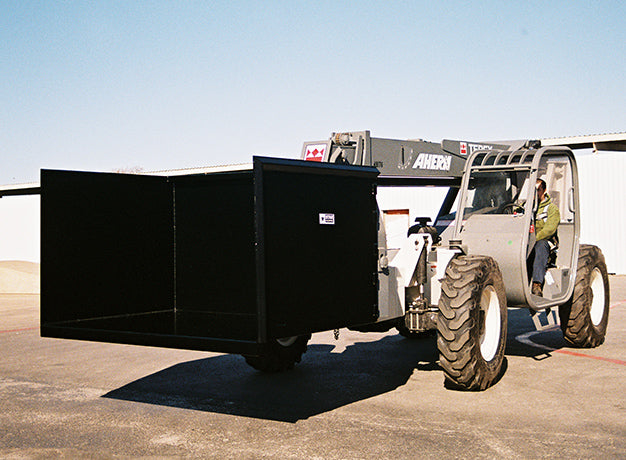 Trash Hopper for Forklift | 5′-7′ | 3/16" Steel | Universal Fork Pocket | Star Industries