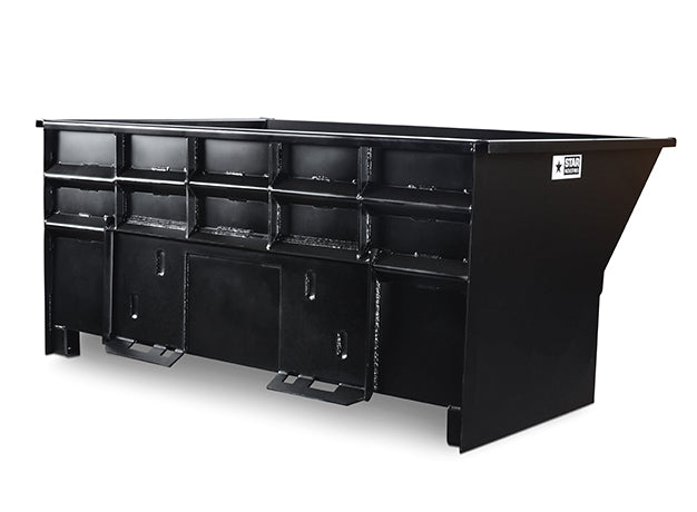 Trash and Waste Hopper for Skid Steer & Telehandler | 48"-84" Width | 1 - 1.75 Cubic Yard | 3/16" Steel | Star Industries