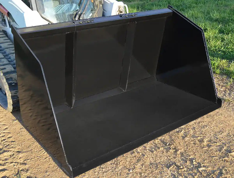 Turkey Litter Bucket | Skid Steer Attachment | High Capacity | 3/16" Steel | 3/4" x 6" Cutting Edge | 1/2" Wear Bars | Optional Bolt-On Reversible Edge | 48"–120"