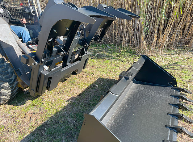 Universal Grapple Adapter for Skid Steer Buckets | Dual Cylinders | Heavy-Duty Steel | Star Industries