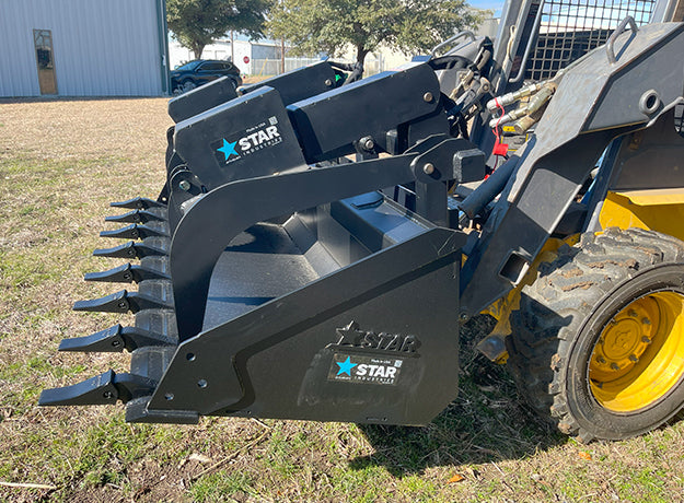 Universal Grapple Adapter for Skid Steer Buckets | Dual Cylinders | Heavy-Duty Steel | Star Industries