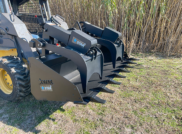 Universal Grapple Adapter for Skid Steer Buckets | Dual Cylinders | Heavy-Duty Steel | Star Industries