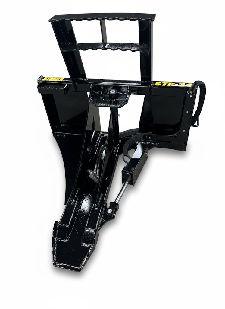 Skid Steer Tree & Post Puller – 34" Jaw Opening | Safety Tree Guard | Premium Grade 50 Steel