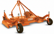 BEFCO CYCLONE C30 compact tractor finish mower with orange stamped steel frame and rubber swivel tires.