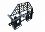 Close-up of the Skid Steer Brick Guard Fork Frame's upper bar design, highlighting its visibility-enhancing structure.