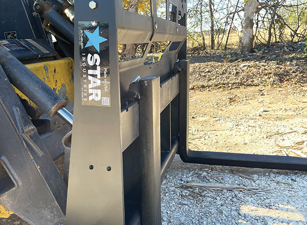 Pallet Forks for Skid Steer | 42"-48" | Class 2 Compatible | Heavy-Duty Steel | Star Industries