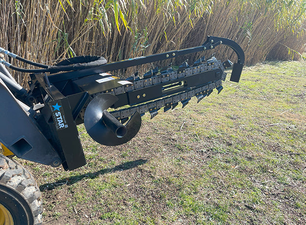 Trencher for Skid Steer | 48" Capacity | 15" Auger | Star Industries