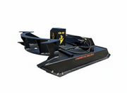 Close up of Yellow John Deere Bull Dozer with F3 black Stinger Attachment cover