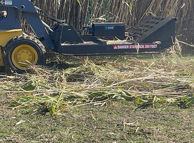 Brush Cutter for Skid Steer | 72" Width | 6" Max Cut | 100 HP Gearbox | Star Industries