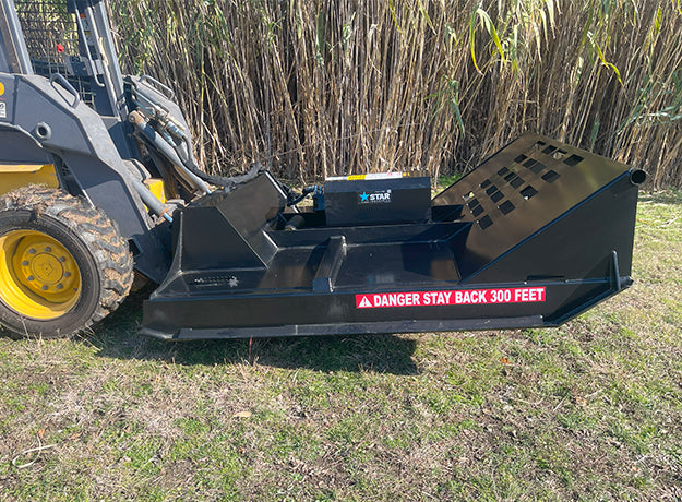 Brush Cutter for Skid Steer | 72" Width | 6" Max Cut | 100 HP Gearbox | Star Industries