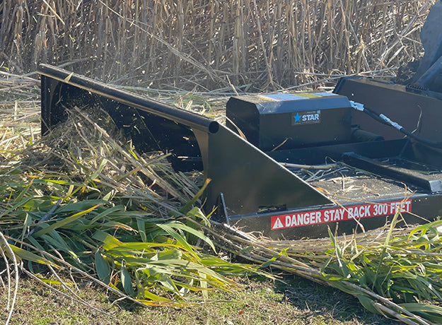 Brush Cutter for Skid Steer | 72" Width | 6" Max Cut | 100 HP Gearbox | Star Industries