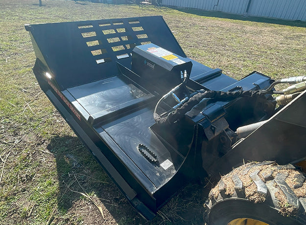 Brush Cutter for Skid Steer | 72" Width | 6" Max Cut | 100 HP Gearbox | Star Industries