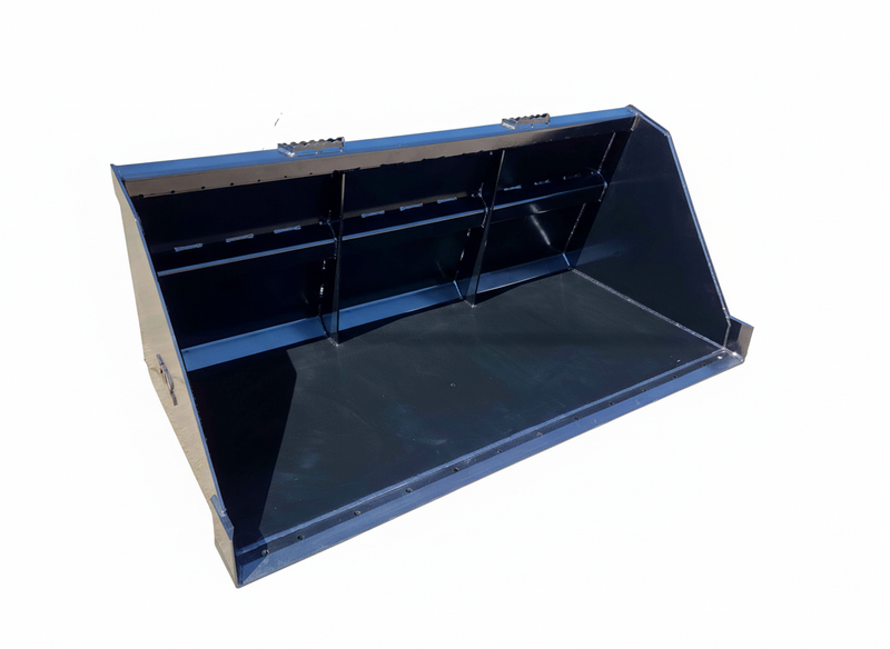 Universal XL High Capacity Solid Back bucket with solid steel construction, designed for heavy-duty material handling.