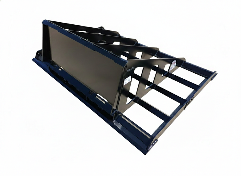 Skid Steer Land Plane by EIP, heavy-duty steel, dual cutting edges, ideal for gravel road leveling.